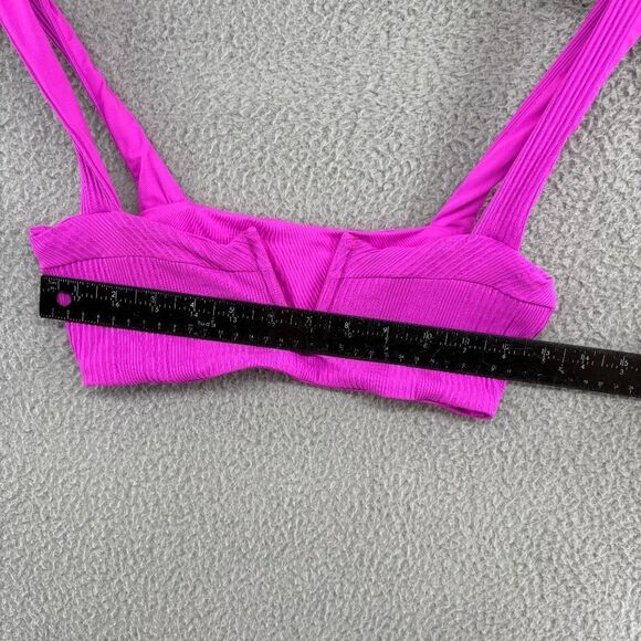 L*Space Pointelle Rib Lee Lee Bikini Top Bright Fuchsia Size Medium - Picture 4 of 11